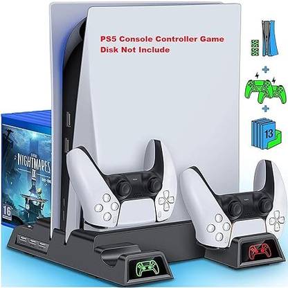 PSS PS5 Console Disk Cooling Docking Station Fan with Controller Charger  Gaming Accessory Kit