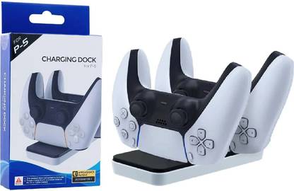Tech Aura PS5 Controller Charging Dock Charging Station Dual Charger Stand and Type-C USB Cable for Playstation 5 Controller  Gaming Accessory Kit