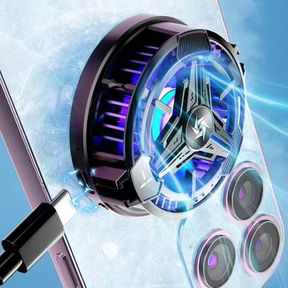 WRADER Gaming Mobile Cooler with Temperature Display RGB Light, Magnetic Fix for iPhone  Gaming Accessory Kit