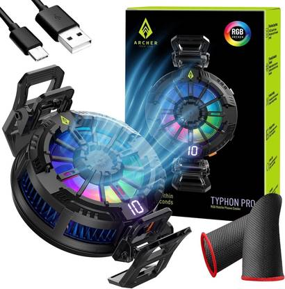 Archer Tech Lab Typhon Pro Universal RGB Mobile Phone Cooler| Instant Cooling  Gaming Accessory Kit