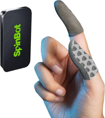 SpinBot Super Conductive Silver-Cloth Mobile Gaming Finger Sleeves(1 Pair)For PUBG,BGMI  Gaming Accessory Kit