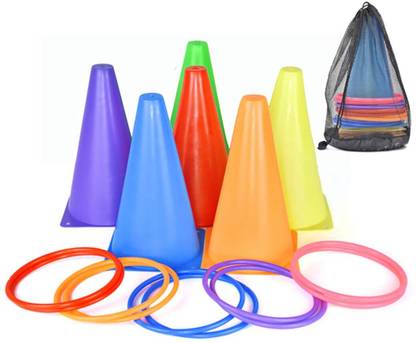 LYGER Creative Soft Ring Toss Game Cones with Rings-Cone Marker( SET OF 16 pcs)  Gaming Accessory Kit