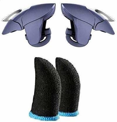 Viraan 2 PAIR Finger sleeves with shark Triggers with L1 RI Shooting Fire Aim Button Controller Gamepad Joystick for All Smartphones  Gaming Accessory Kit