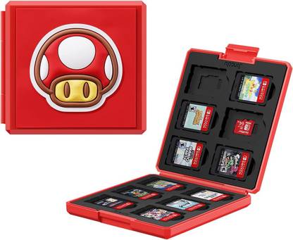 TMG Switch Game Storage Case for Nintendo Switch ( Mushroom-Red )  Gaming Accessory Kit