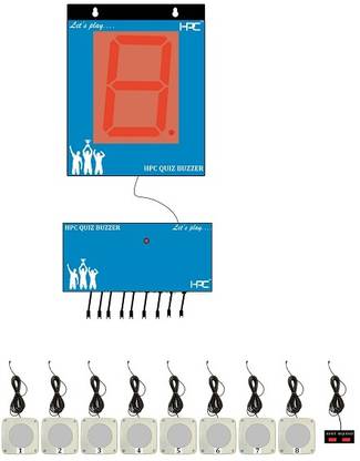 HPC Quiz Buzzer System With Jumbo Display and Big Remote with 8 Meter Wires  Gaming Accessory Kit