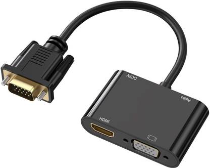 Sancy VGA to HDMI Adapter, Dual 1080P Splitter with Audio & Charging Cable for PC Gaming Adapter