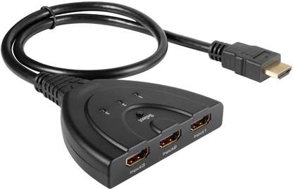 BALRAMA HDMI Switch 3-Port HDMI Splitter 3 in 1 out Hub Pigtail Cable 3 Ports Switcher Gaming Adapter