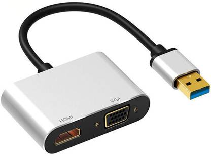 Flukey telecom usb 3.0 to vga/hdmi adapter 2 in 1 converter only support windows 7,8,10 Gaming Adapter