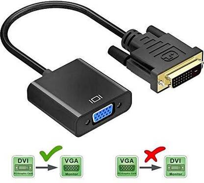 WEFLY DVI-VGA Adapter Cable DVI Male to 15 Pin VGA Female PC Display Video Converter Gaming Adapter