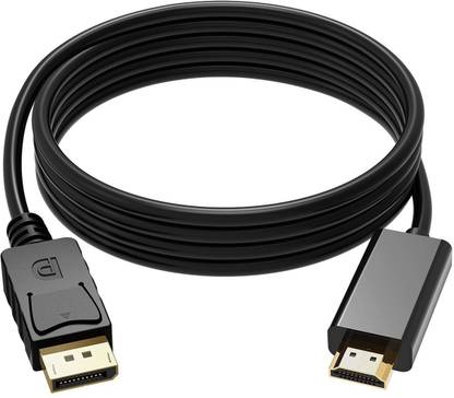 GoodsBazaar HDMI Cable 1.8 m 1.8Meter DP to HDMI Cable Gold Plated DP 1.2 Display Port to Gaming Adapter