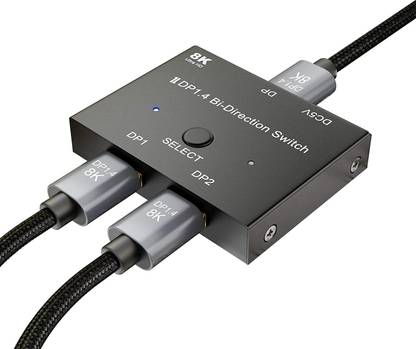 Etzin 8k DisplayPort Splitter 1 in 2 DP 1.4 Splitter Adapter EPL-540H Gaming Adapter