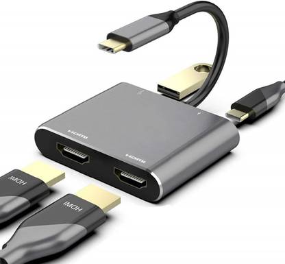 RuhZa USB Hub, USB C Hub USB C to Dual HDMI Adapter, type c to dual hdmi