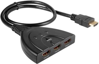 BALRAMA HDMI Switch 3-Port HDMI Splitter 3 in 1 out Hub Pigtail Cable 3 Ports Switcher Gaming Adapter