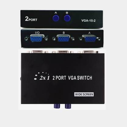 MESHIV 2 PORT VGA SWITCH to Connect Two CPU to One Display Gaming Adapter