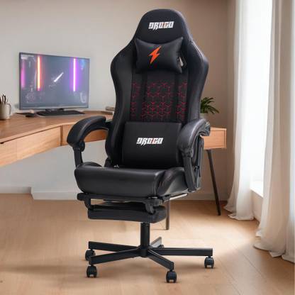 Drogo AetherX Ergonomic Gaming Chair PU with Armrest,Neck & Massager Lumbar Pillow Gaming Chair