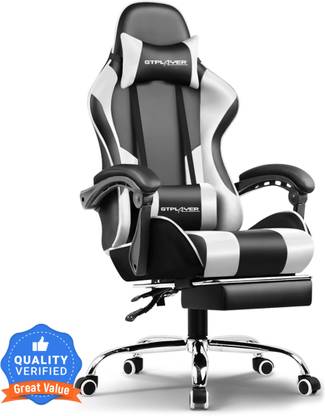 GTPLAYER #1USA Premium Gaming Chair Ergonomic Design with Massager & Footrest, 360Swivel, Neck & Back Support Gaming Chair