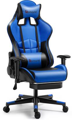 Upmarkt Pro Gamer Racing Style Ergonomic Gaming Chair Blue Gaming Chair