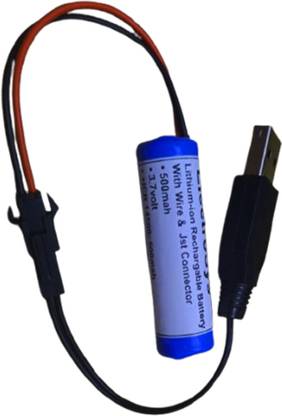 ELECTROSYS USB Charger + 3.7V 500mAh 14500 Li-ion Battery for RC Toys, Drone, Car, Plane Game Battery