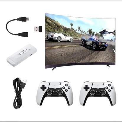 Confiavel M22 Game stick Retro Video Game Console with 2 Wireless Controller 128 GB with Tekken 3, Cadillacs and Dinosaurs, Mario, Road Fighter, Other Retro Games