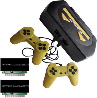 PTCMart 8 Bit Fun station Game Console Victor in-built games with 2 cassettes etc.. NA GB with in-built games with 2 cassettes
