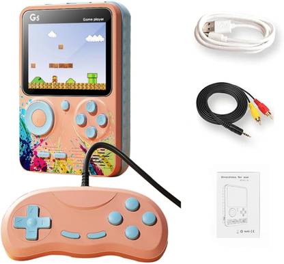 HG WORLD G5 Retro Mini Game Box 2 Player Classic Tv Video Game Handheld Portable Pocket Console Revisit Childhood,old video game (Best Gift & Fun) for All Ages 128 MB GB with Full HD AV Output With Extra Remote, Video Game Hand, Video Game Hand
