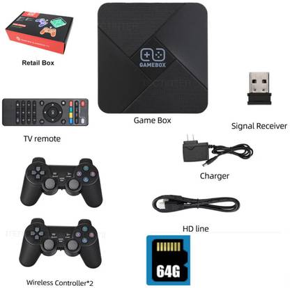 GARNER 4K HD Game Player for CPS, GB, GBA, GBC, N64, G5 ANDROID VIDEO GAME 64 GB with Super Mario, Crash, GTA, Zelda, Sonic, Donkey Kong, Street Fighter