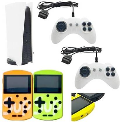 Elevea GS5 2-Player TV Console 620 Retro Games & Portable Mini 500 Arcade Games with puzzles, sports