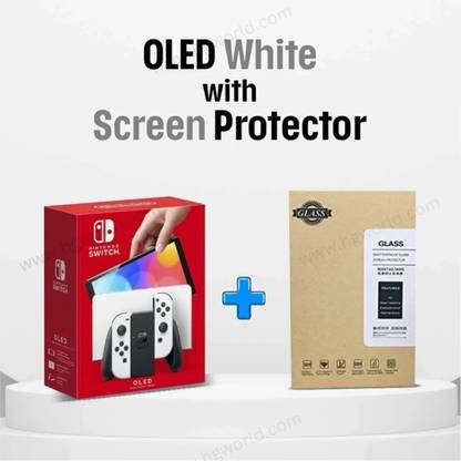NINTENDO Switch OLED Handheld Portable Gaming Console 64 GB with Screen Protector