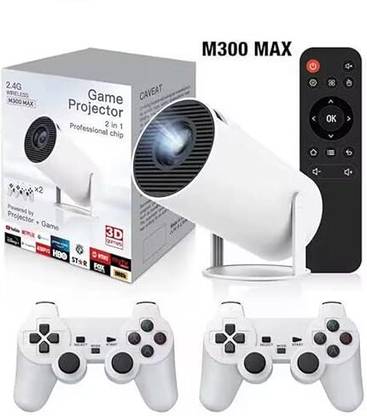 GAMESOUL M300 Max Retro Video Game Console 64 GB with Android 11 System Mini Portable Intelligent Projector GB with 30000+ Game, GTA, , Loved by Fans, God of War Game , & Remote Video Game For Kid