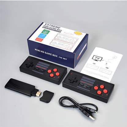HG WORLD Retro Extreme Mini Game Box HDMI Wireless Classic Portable Gaming Console 1 GB with Preinstalled 500+ Classic Games, Super Contra & Many More Games