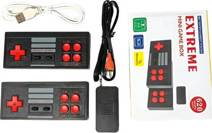 HG WORLD Retro Extreme Mini Game Box Wireless Classic Portable Gaming Console 1 GB with Preinstalled 500 + Classic Games, Super Contra & Many More Games, AV-OUTPUT