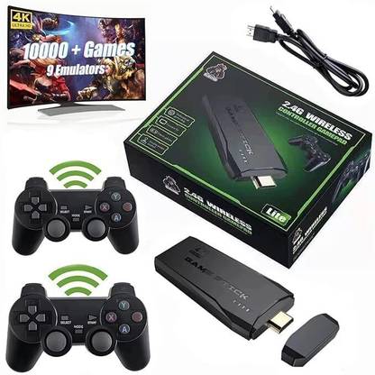 CHG Retro Game Stick 2.4G Wireless Classic Video Game Portable Pocket Gaming Consol 64 GB with Full HD HDMI Output 9 Emulator, Video Games for Tv, Gaming Console