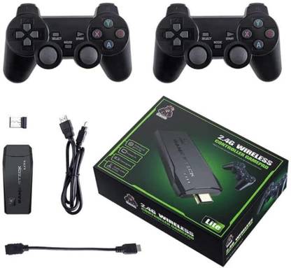 Confiavel Wireless Controller 4K Ultra HD Game Stick Joystick (Black, For PC) . GB with 10000 Retro Games