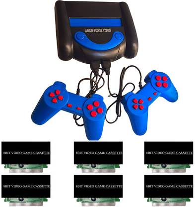 PTCMart fun station 8bit TV video game console extra 6 cassettes & inbuilt games etc.. NA GB with in-built games with 6 cassettes