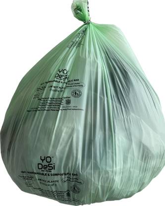 YO Desi Compostable & Biodegradable Eco Friendly Dustbin Bags Medium 5 L Garbage Bag  Pack Of 15