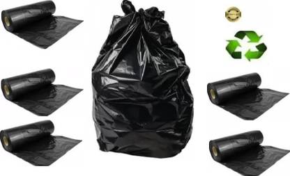 Aagam Black 48 cm x 56 cm 6 Rolls Medium 35 L Garbage Bag  Pack Of 180