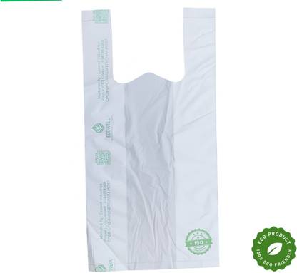 ECOWELL 100% Biodegradable Carry Bag for Home Grocery Store Bag (27x30 Inch) XL 20 L Garbage Bag  Pack Of 10