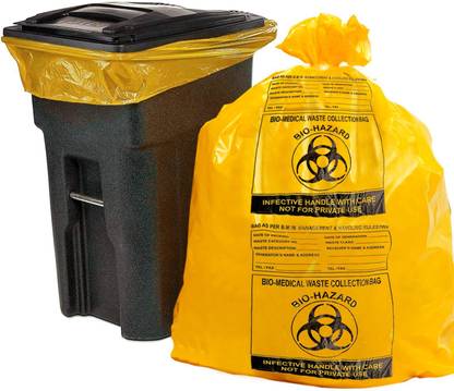 Eco Tone Hygiene Bio Waste Virgin Printed Garbage Bag ,No Leak, Hospital Medium 12 L Garbage Bag  Pack Of 200