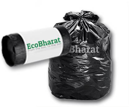 EcoBharat 19x22 garbage(60 pieces) Black Small 1 L Garbage Bag  Pack Of 60