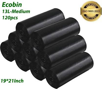 EcoBin Dust bin bag with detachable thread Medium 13 L Garbage Bag  Pack Of 120
