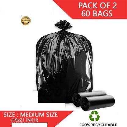 MJ Exim garbage beg 2 pcs 19*21 Medium 2 L Garbage Bag  Pack Of 60