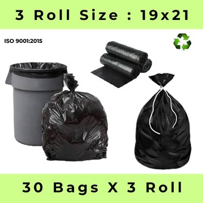 PurePack Recycle Bag Durable Black Trash Bags Medium 11 L Garbage Bag  Pack Of 90