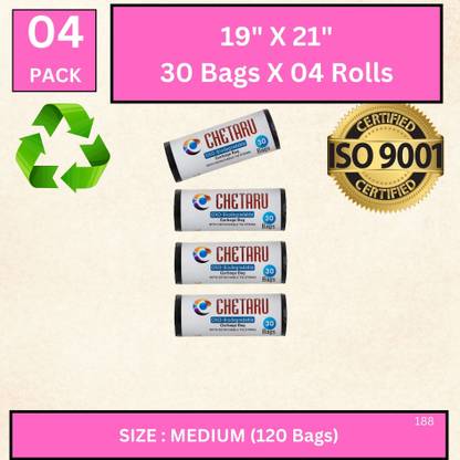 AAYAR Best Durable Medium Garbage Bag Pack of 120 Medium 5.61999999999999 L Garbage Bag  Pack Of 120