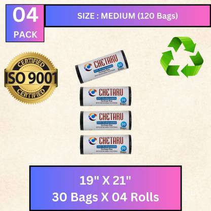 AAYAR Strong Heavy Duty Medium Refuse Bag 120 Bags Total Medium 6.04999999999998 L Garbage Bag  Pack Of 120