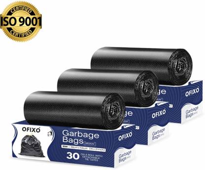 OFIXO Biodegradable Garbage Bag (Size 19X21 Inches) Medium 15 L Garbage Bag  Pack Of 60
