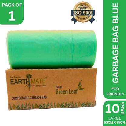 POLYGLOV EARTHMATE Green Leaf Compostable Green Garbage Bag Large 30 L Garbage Bag  Pack Of 10