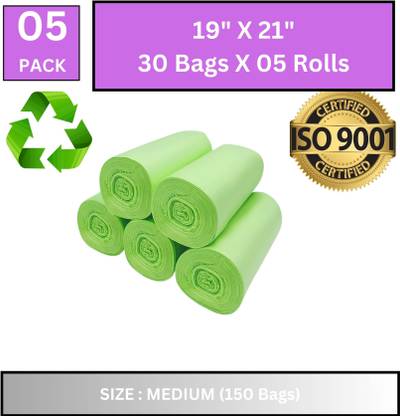 SEVENTEENSTITCH Biodegradable LiteFresh Garbage Bag Medium - 19x21 ,(05X30=120 Pieces) Medium 9.12420000000022 L Garbage Bag  Pack Of 150