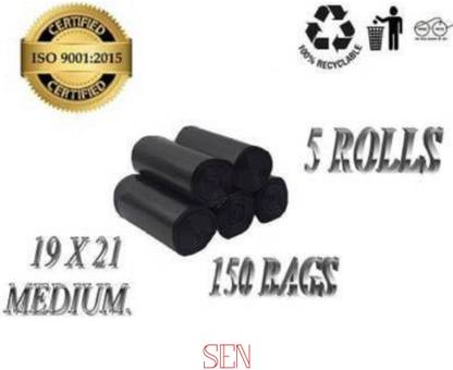 SEN DUSTBIN BAG ROLL SIZE-19*21 Medium 6 L Garbage Bag  Pack Of 150