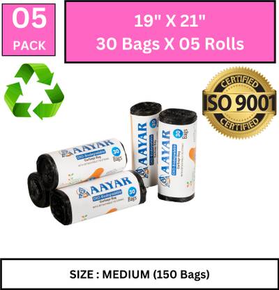 chetaru Extra Tough Compostable Garbage Bag - 19x21, (150 Pcs) - No More Breaks Medium 15.9 L Garbage Bag  Pack Of 150