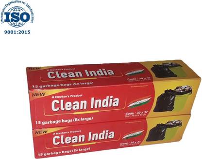 univercel Black Garbage bag XL (Pack of 2)(30Bags) (30x37in) Garbage bag xl size XL 50 L Garbage Bag  Pack Of 30